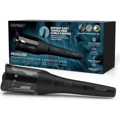 REVAMP Hollywood Wave Auto-Rotate Ceramic Curling Iron - Ceramic Ion Curling Iron, Hair Waver for Small Curls or Beach Waves - Rotating Hair Styler, Wave Curling Iron, Curling Tongs