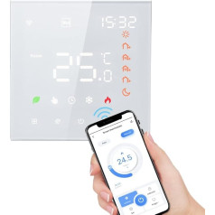 Kavolet Tuya Smart Wi-Fi Thermostat Voice Control 16A Electric Heater Digital Programmable LCD Display Touch Screen Temperature Controller Compatible with Amazon Google Home