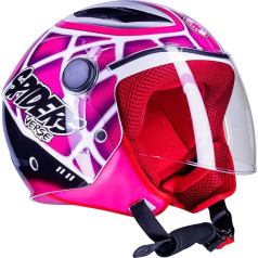 one by Camamoto | Girls Spiderman Helmet Approved Motorcycle Scooter Helmet Large (51-52cm) Micrometric Closure Junior