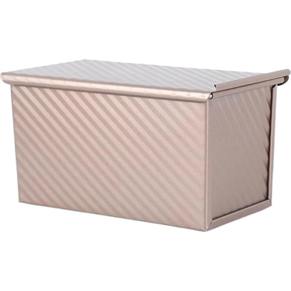 1 Piece Toast Mould, Baking Tin, Oven Bread, Non-Stick Box, Cake Mould with Lid, Household Tools (Rose L)