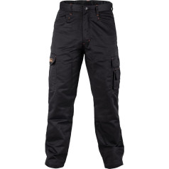 BLACK HAMMER Combat Work Trousers Men's Cargo Trousers Multi Pockets Jogger Reinforced Stitching Tradesman Warehouse Survival Black