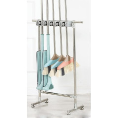 Allzweckregale, Besenhalter, Organizer, beweglicher Schrank, Lagerschrank, Moppständer, bodenstehender Reinigungswerkzeugwagen für Garten, Garage, Schulen, Hote