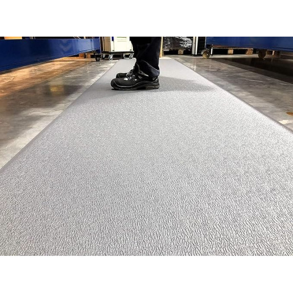 Soft Step Anti-Fatigue Mat, Professional Basic Workplace Mat, 100% Vinyl Foam, Textured 10 mm High (90 cm x 150 cm, Grey)