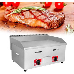 Commercial Stainless Steel Heavy Duty Restaurant Outdoor Grill Plate, Gas Baking Plate, Burger Grill, Large Burner, Flat Hot Plate and Can Cook (718)