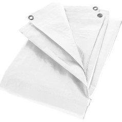 Zill Fabric Tarpaulin, White, 6 x 12 Metres, 180 g/m², Polyethylene - Wood Tarpaulin Protective Tarpaulin Fabric Wood Tarpaulin with Eyelets