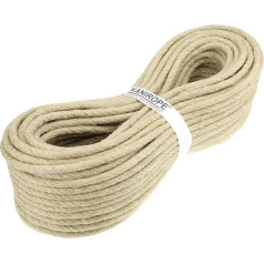 Kanirope Hemp Rope Hemp Rope Diameter 12 mm 100 m 4 Strand Twisted