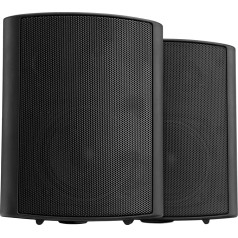 Pronomic USP-660 BK HiFi Wall Speaker Pair - 2-Way Speaker Boxes in Set - Ideal for Catering and Patio - Includes Wall Mount for Mounting - 240 W Power - Black