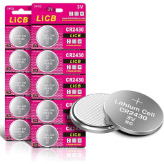 LiCB CR2430 Lithium Coin Cell 3V Pack of 10