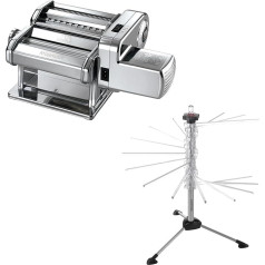 Pasta Preparation Kit, Electric Pasta Machine Atlas 150 + Motor + Dryer + Fettuccine and Taglioni Accessories, Kitchen Accessories, High Quality Materials, Made in Italy