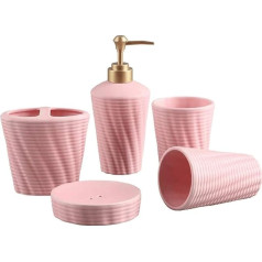 SOAP -Spender Badezimmerzubehör Set 5 Stcs Badensemble -Set enthalten Seifenspender, Seifenschale, Tumble, Zahnbürstenhalter Keramikstreifen für Zuhause, Büro, überlegene Hotel Liquid Seifen DI