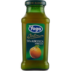 48 x Yoga Bar Albicocca Apricot Fruit Juice Drink Fruit Flavour Glass Bottle 200 ml Fruit Juice