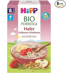 Hipp Bio-Müesli Porridge Oat Strawberry Raspberry Pack of 6 x 250 g