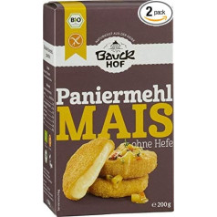 Bauckhof Corn Breadcrumbs without Yeast Pack of 2 (2 x 200 g Bag) - Organic