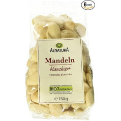 Alnatura Organic Almonds Blanched Pack of 6 (6 x 150 g)