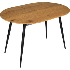 Toilinux.com Extendable Oval Table for 4 to 6 People Wood Effect Length 120 cm to 160 cm