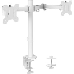Vivo STAND-V002W Double Monitor Desk Mount, Heavy Duty, Fully Adjustable Steel Stand, Holds 2 Computer Screens up to 30