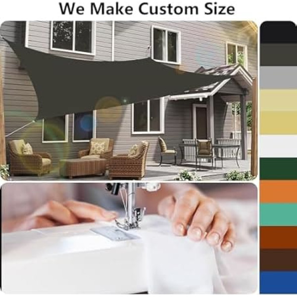 Sichtschutz Awning Sun Protection Sun Canopy 2 x 3 m, Sun Protection Tarpaulin, Sun Protection Breathable UV Protection, with Mounting Ropes, for Garden, Patio, Camping, Dark Grey