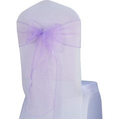 ‎Wensinl WENSINL Set of 50 Sheer Organza Chair Sashes for Wedding Decorations, 7x108 Inch, Crystal Yarn Bows for Party Supplies, Banquet, Hotel, Restaurant, Ties (50 Pieces, Purple)
