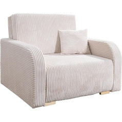 Meble Iwmar IWMAR FURNITURE LILI 1 Sofa with Sleep Function 103 x 85 x 97 cm Sofa 1 Seater Best Sofa Bed with Storage Box Couch Living Room Upholstered Furniture with Sleep Function Sofa Bed with Bed Box