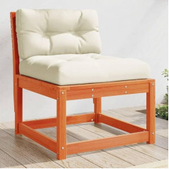 ‎Homgoday Homgoday Gartensofa, braune Kissen, Wachs, massives Kiefernholz, Sofas für den Außenbereich, für den Garten, Bett, Sofa, Sofa, Garten, Wohnzimmer, Terrasse, Außenbereich, Möbel