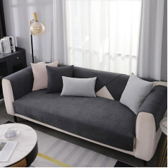 ‎Bwbike BWBIKE Chenille Sofa Slipcover, Furniture Protection, Sofa Covers, Universal Non-Slip Couch Cover, Quilted Sofa Mats, Anti-Scratch Pet Couch Covers for Sofa, Deep Grey, 90 x 180 cm