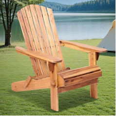 Ptsuker Adirondack Chair, Folding Wooden Chair, Weather Resistant Acacia Wood Folding Fire Pit Chairs for Porch, Deck, Lawn and Campfire, Patio Furniture Chairs for Outdoor Use