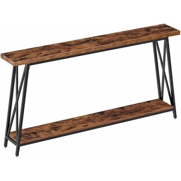 Ruyiczb Console Table, Industrial Entrance Table with Shelves, Sofa Tables, Narrow Long, Table Behind the Couch with X-Shaped Support for Living Room, Entrance Area, Hallway, Foyer