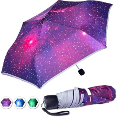BERGIST® Children's Reflective Umbrella, Ultra-Light, Children's School Bag Umbrella, with Safety Reflectors, for Girls and Boys, Galaxy Model