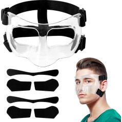 Mask for Broken Nose, Adjustable, Face Protection, Breathable Transparent Face Protection, Sports Training Face Mask with Padding for Adults, Teenagers, Basketball, Football Accessories