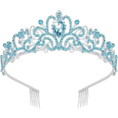 Blue Tiara Sparkle Rhinestones Tiaras and Crowns for Women with Combs Bridal Hair Accessories Blue Crowns for Women and Girls Party Decorations Gifts Blue Crown