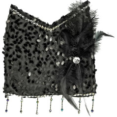 Charleston Costume Handbag - Great accessory for 20s 30s fancy dress or themed party - Black