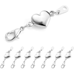 Silver 925 Bracelet Clasp Magnetic Chain Clasp, Pack of 8 Magnetic Clasps for Bracelets Anklets Chains Clasps for Crafts Jewellery Clasp Making Accessories