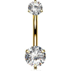 OUFER Body Piercing Navel Piercing Internally Titanium Navel Piercing 10/12/14/16 mm Belly Bars 14G Extra Long Navel Piercing Jewellery Gold Navel Bars Belly Button Piercing Jewellery