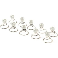 10 x Pearl Curlies Hair Accessories Bridal Hair Jewellery Set 8 mm White
