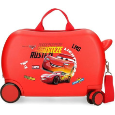 Joumma Disney Cars Rusteze Lightyear Children's Suitcase, Red, 45 x 31 x 20 cm, Hard ABS Plastic, 24.6 L, 1.8 kg, 4 Wheels, Hand Luggage, Red, Children's Suitcase, red, Children's suitcase