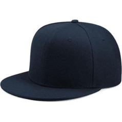 Boolavard Classic Snapback Hat Hip Hop Style Flat Peak Plain Plain Adjustable Size