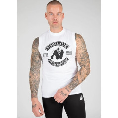 Gorilla Wear - Tulsa Tank Top - White - Bodybuilding Sports Everyday Leisure with Logo Print Lightweight and Comfortable for Optimal Movement Made of Cotton