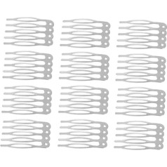 Lurrose Pack of 50 hair combs metal wedding veil hair combs pins clips for crafts DIY hair bows jewellery making (silver)