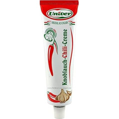 Univer Garlic Cream Chili 160 g Tube - Sharp Garlic Paste with Chili - Ideal for Grilled Meat, Dips & Sauces - Spicy & Versatile