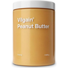 Vilgain Organic Peanut Butter 1 kg - 100% Natural, No Sugar & Palm Oil, Vegan, Crunchy, Rich in Protein & Vitamins, Organic Quality, Ideal for Spreads, Healthy Recipes & Snacks (1000 g, Crunchy)