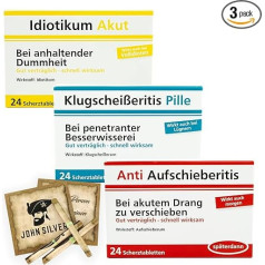 Erfurth Fun® Chocolate Drops Set of 3 Joke Tablets as Birthday Gift Fun Anti Stress Good Mood Stag Night Man and Woman