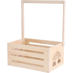 Children's Shower Storage Basket - Wardrobe for Children's Showers, Wardrobe for Toddlers with Wooden Handles | Spacious Clothes Container for Children's Swimwear and Nappies, 21.85 x 16.14 cm