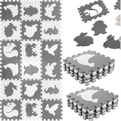 Puzzle Mat Children's L-18PZ 30 x 30 cm Play Mat Baby Children Crawling Mat Gym Mat Children's Rugs Crawling Mat Baby Letters Learning Play Mat Boys Tatami Children EVA - Grey