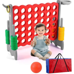 4 in Folge, 4 in Folge Brettspiel, Classic 4, um EIN Riesenspiel zu erzielen, Pädagogische Familienspaßspielzeug mit Basketball -Reifen für Geburtstagsfeiern Urlaubssammlung