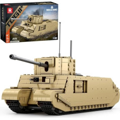 Reobrix 77032 World of Tanks Genuine Licensed TOG II* Heavy Tank Building Blocks, 1427 Pieces 1:30 UK Military Tank Clamping Blocks, WW2 Tank Army Building Toy, Gift For World of Tanks Game Fans Over