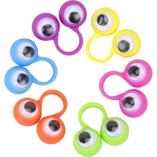 Pack of 100 Eye Finger Puppet Educational Finger Toy Large Eyes Finger Ring Party Favour Toy for Children (Random Colour)