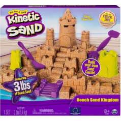 Kinetic Sand Beach Sand Kingdom Playset with 1.4 kg of Beach Sand, for Ages 3 and Up