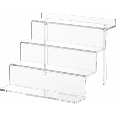 NIUBEE Display Stand Acrylic Transparent 3-Tier Shelf Solid for Amiibo Collection of Funko Cosmetics Product Storage 31 cm x 22 cm