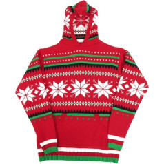 Animate Christmas Snowflake Human Hair Jumper, Red, Medium