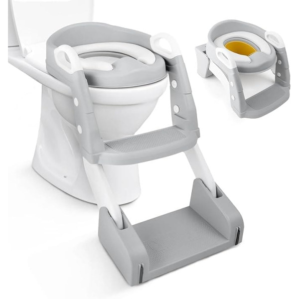 Kidoola 2 in 1 Toddler Potty and Ladder - Soft Seat, Non-Slip, Splash Guard - Ideal for Potty Training Phases - Portable, Lightweight and Easy to Clean - Perfect for Boys and Girls